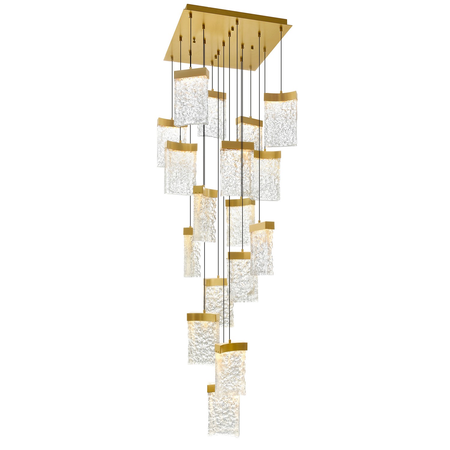 Brass LED Chandelier from the Lava Collection