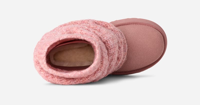® Women's Classic Mini Dipper Legwarmer Knit Classic Boots in Pink Dawn