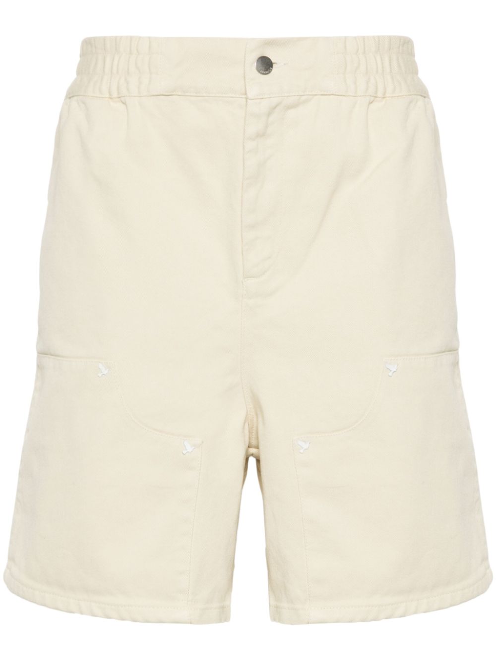 Stud-embellished cotton bermuda shorts - Neutrals