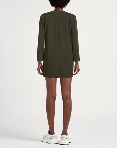 Woman Mini dress Military green Size 10 Cotton, Elastane
