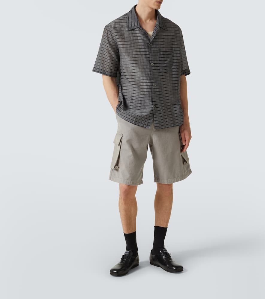 Mount cotton and hemp canvas cargo shorts