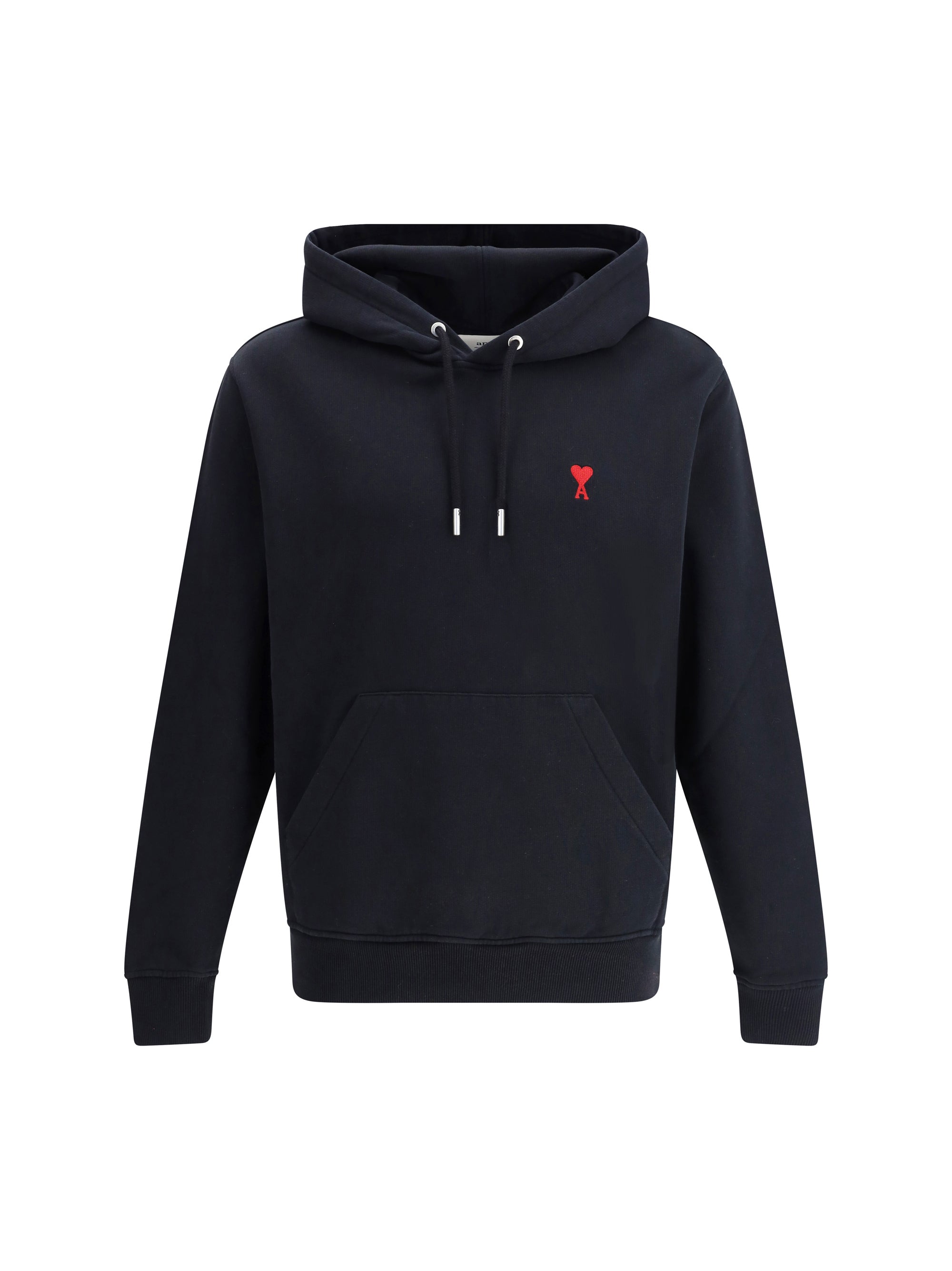 Logo-Embroidered Cotton Hoodie — Black