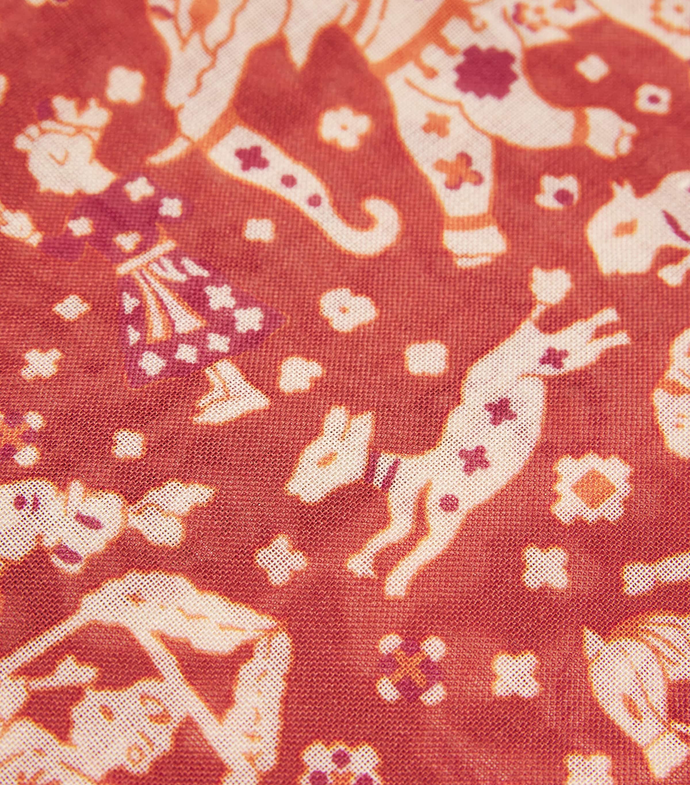 Wool-Silk Elephant Print Scarf