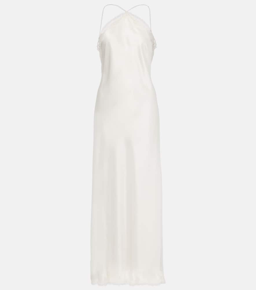 Rixo Bridal Harlan lace-trimmed satin slip dress