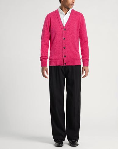 Man Cardigan Magenta Size XL Wool