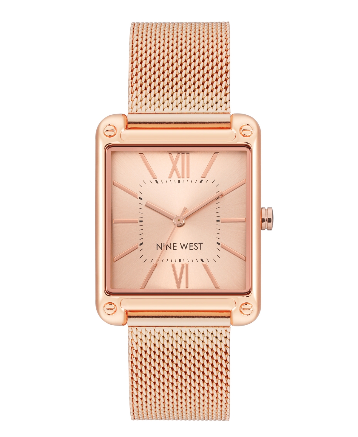Women's Quartz Rectangular Rose Gold-Tone Stainless Steel Mesh Band Watch, 29mm - Rose Gold-Tone