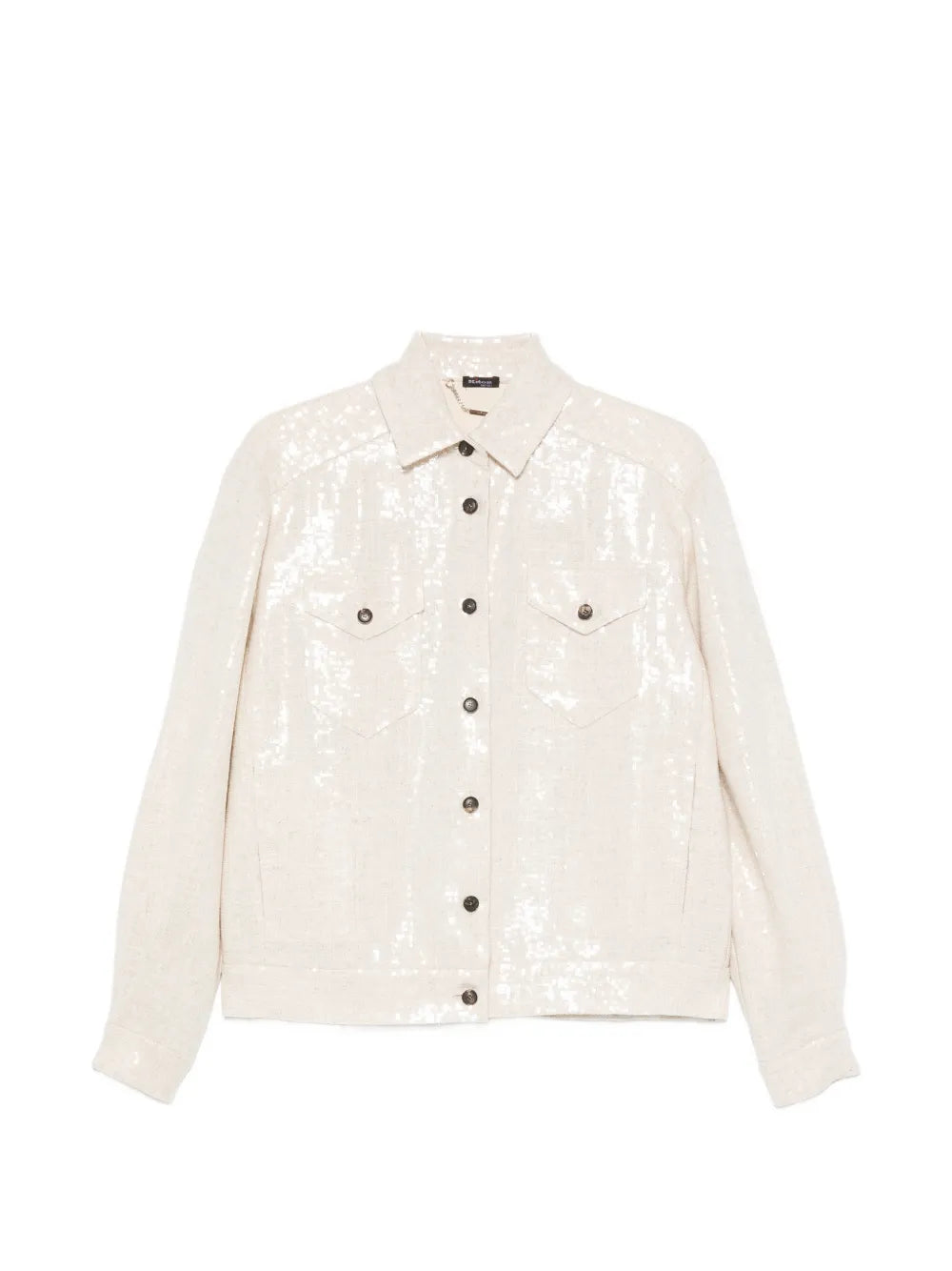 Sequin-Embellished Jacket — Cream