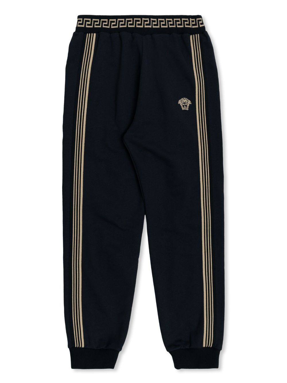 Medusa-embroidered track pants - Blue