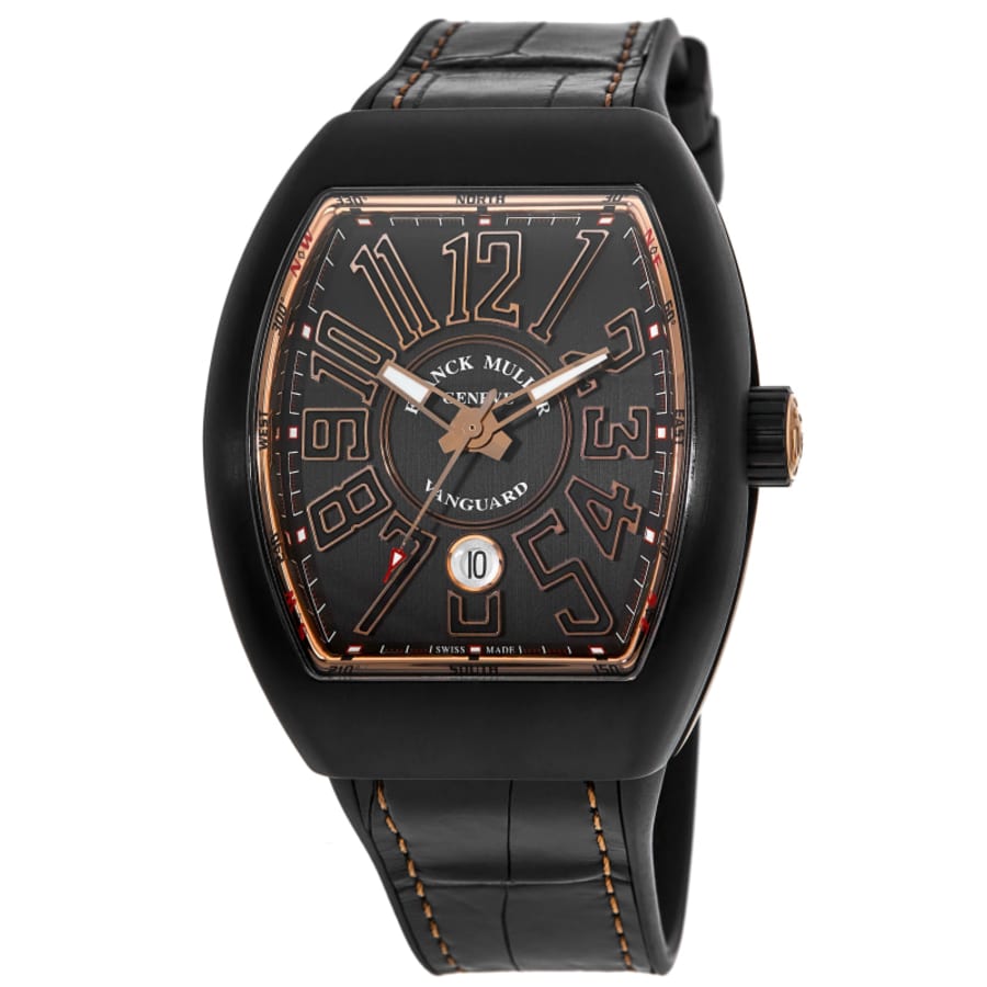 Vanguard Classical Titanium & Gold Leather Strap Men's Watch V 45 SC DT TT NR BR (5N)