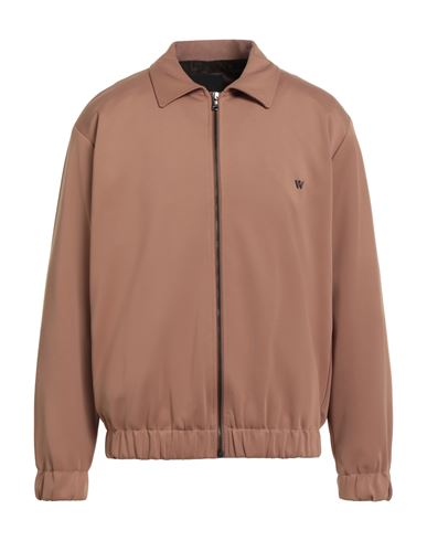 Man Jacket Camel Size L Polyester, Elastane