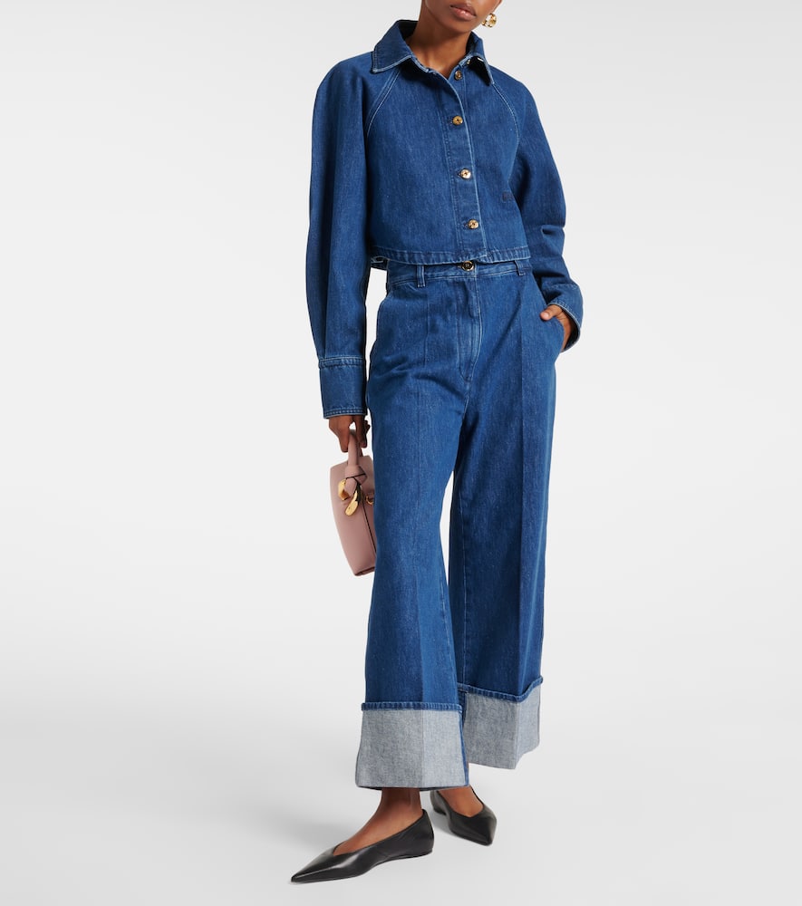 Cropped denim shirt
