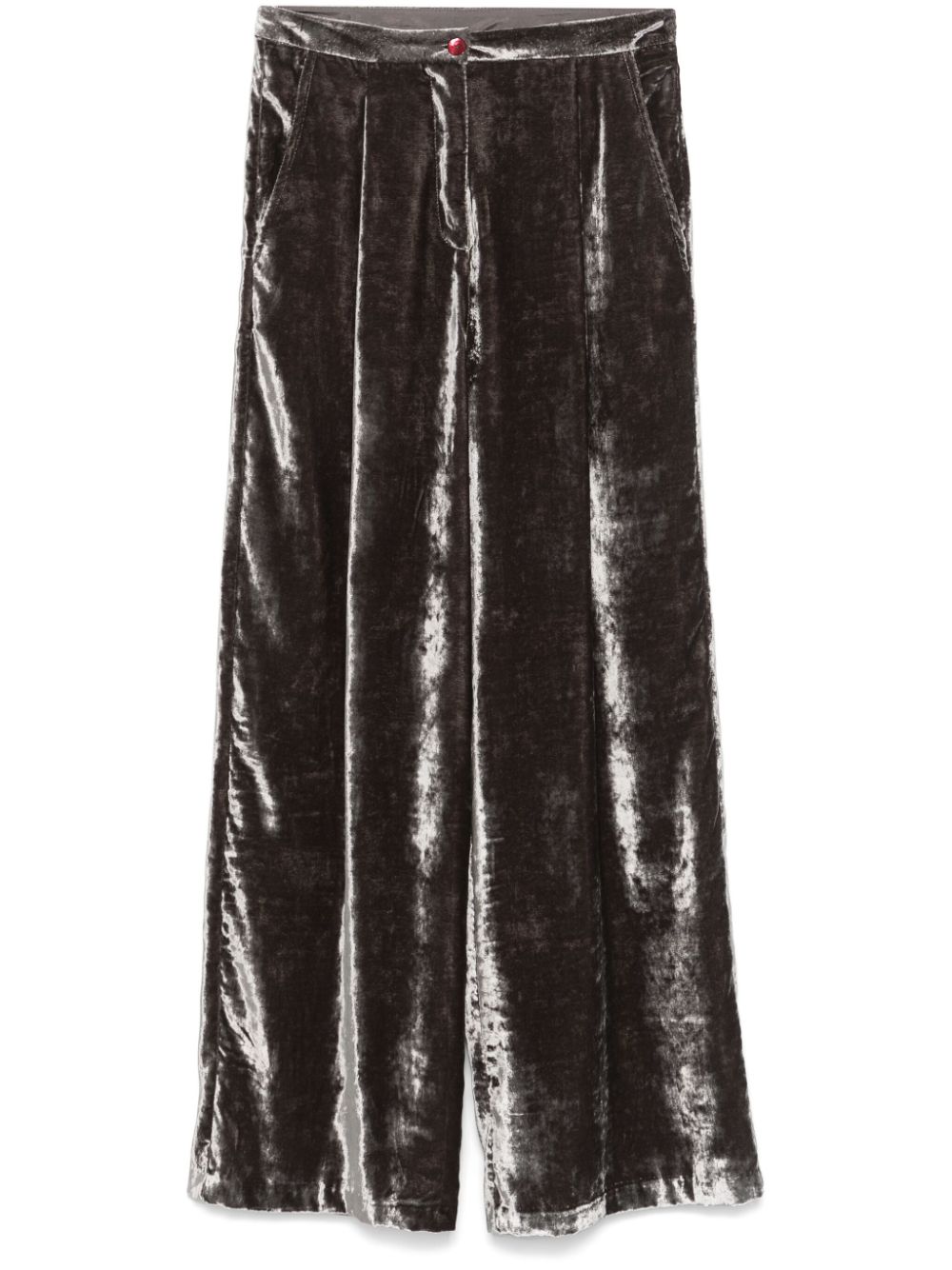 Crushed-velvet trousers - Grey