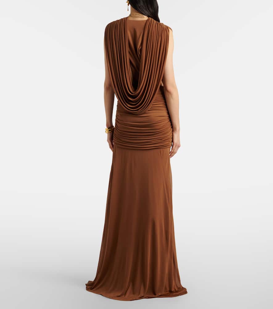 Ripple draped jersey gown