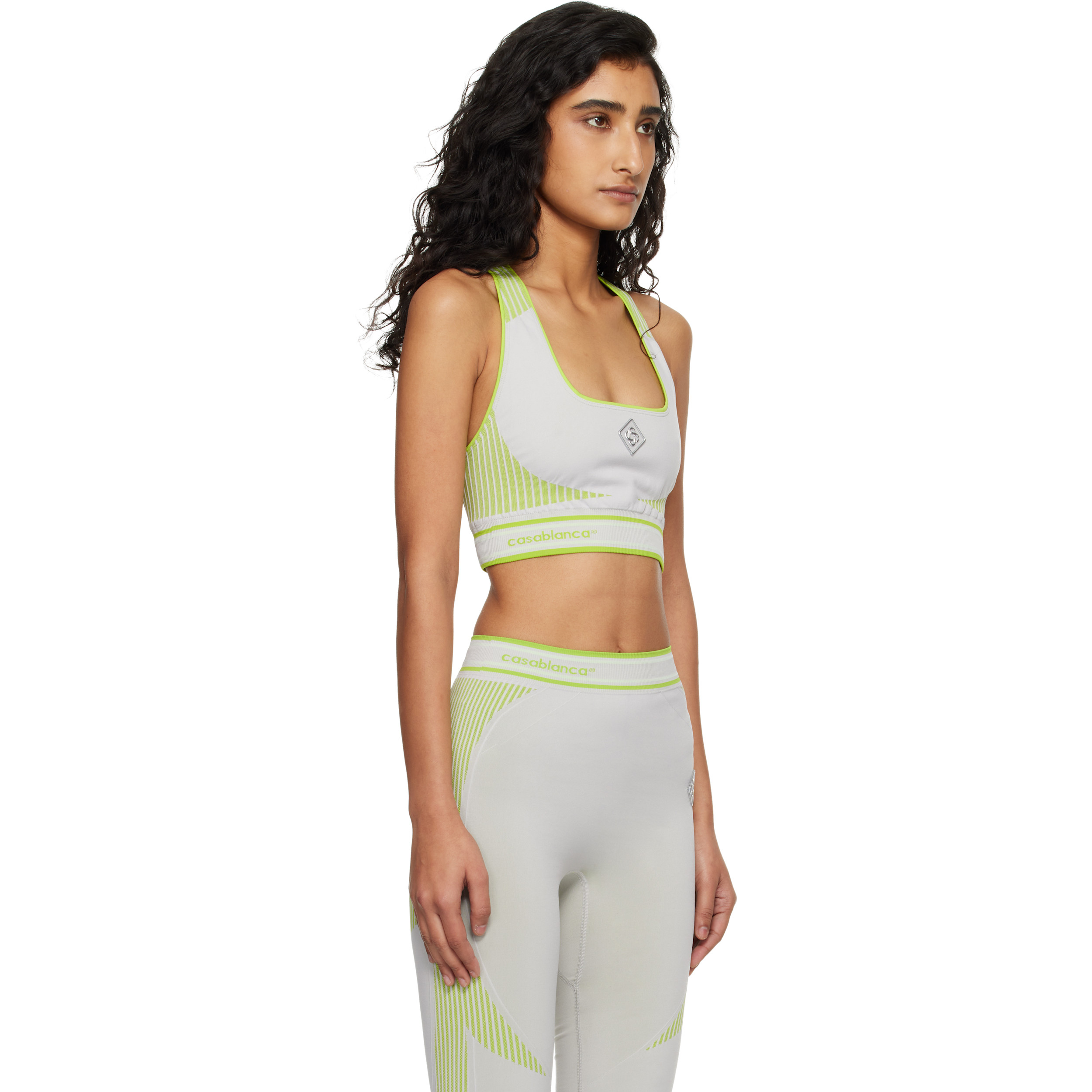 Gray & Green Seamless Bralette