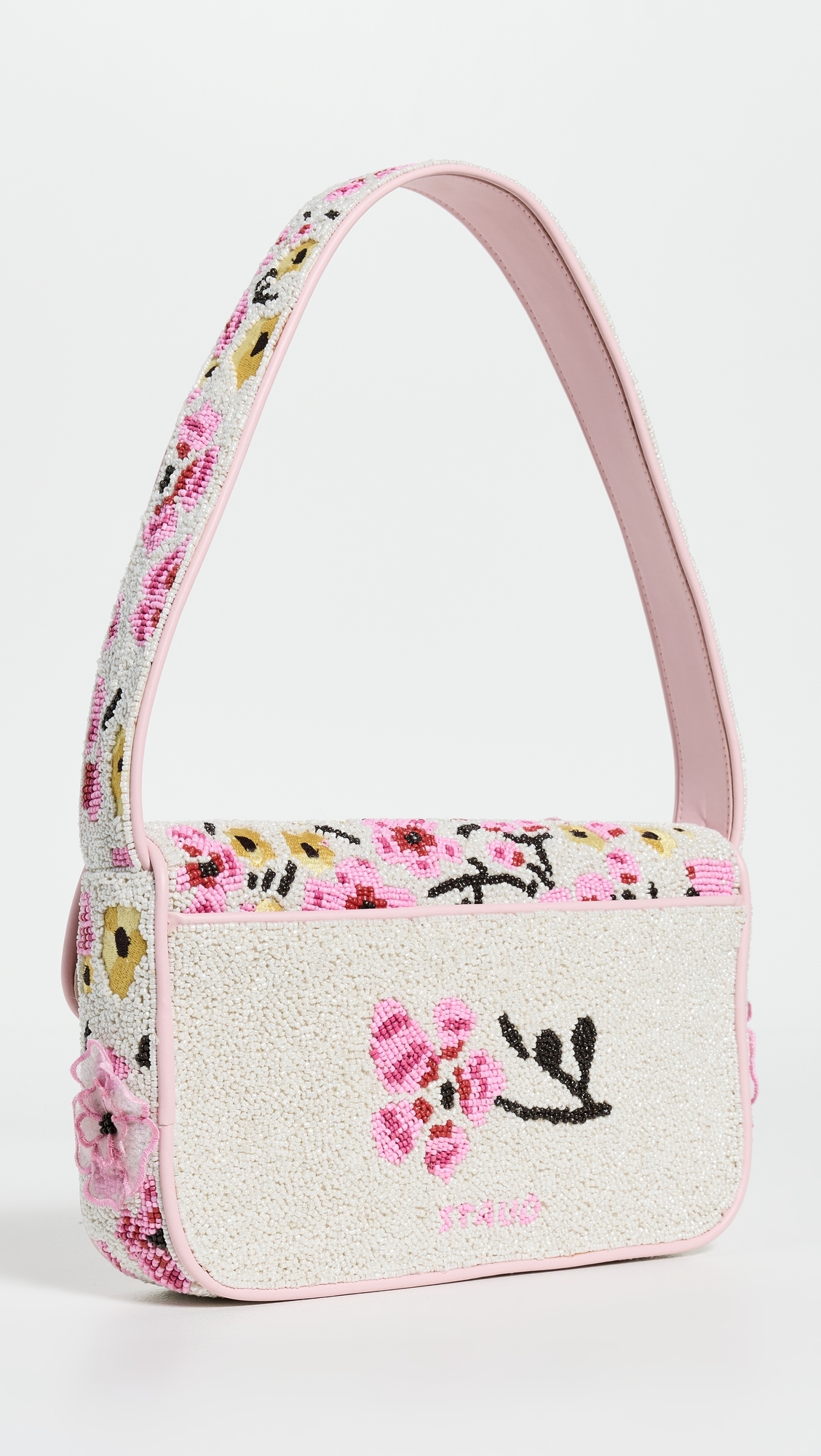STAUD Tommy Beaded Bag Blossom Floral Tapestry One Size