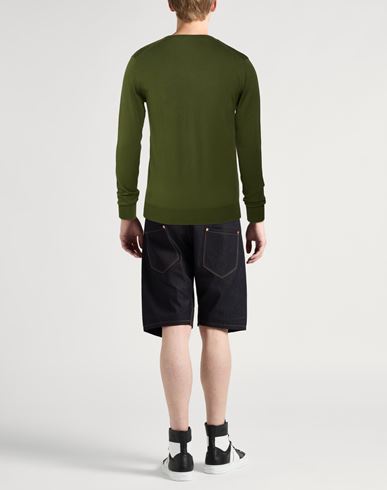 Man Sweater Military green Size S Cotton