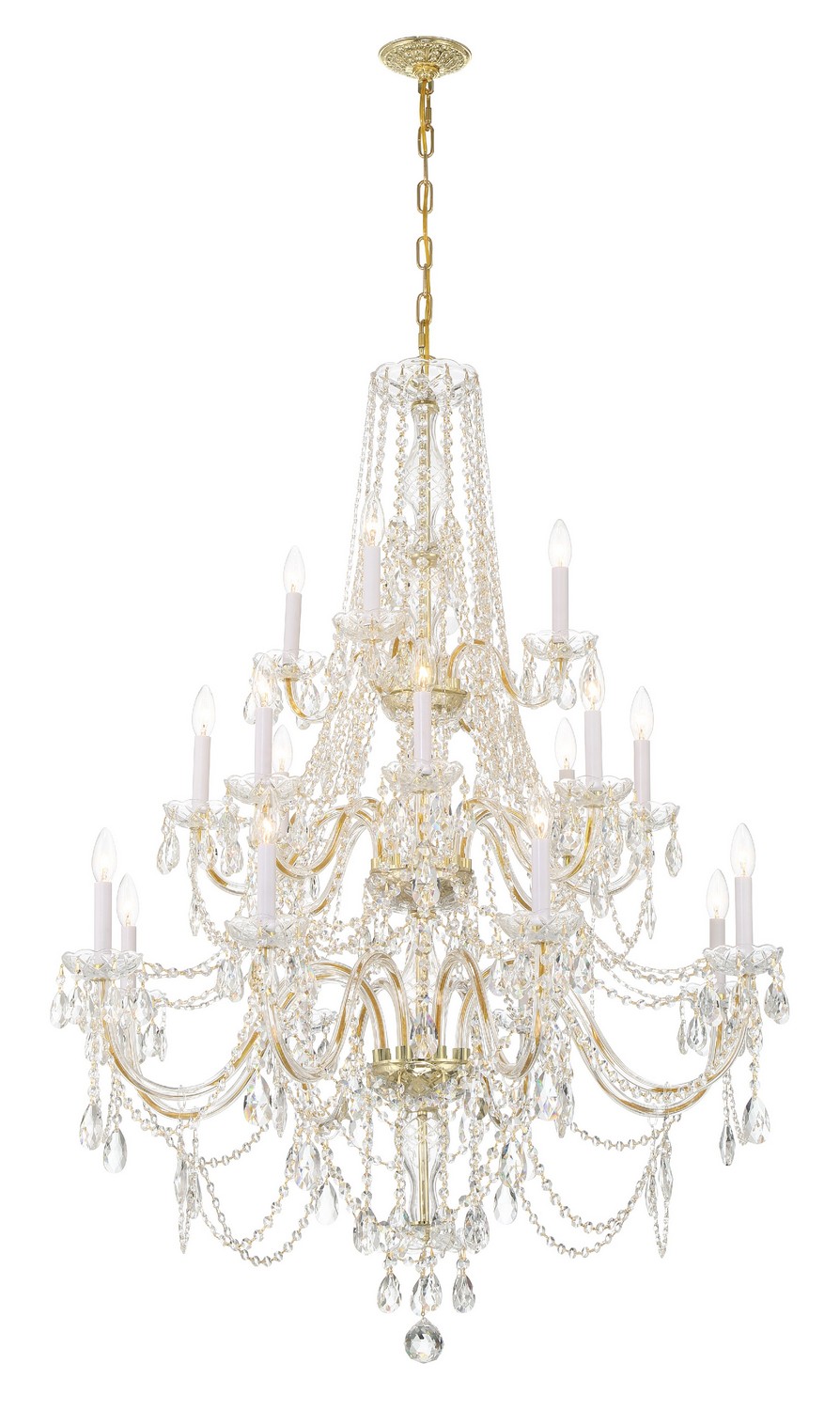 Polished Brass 20 Light Chandelier from the Traditional Crystal Collection