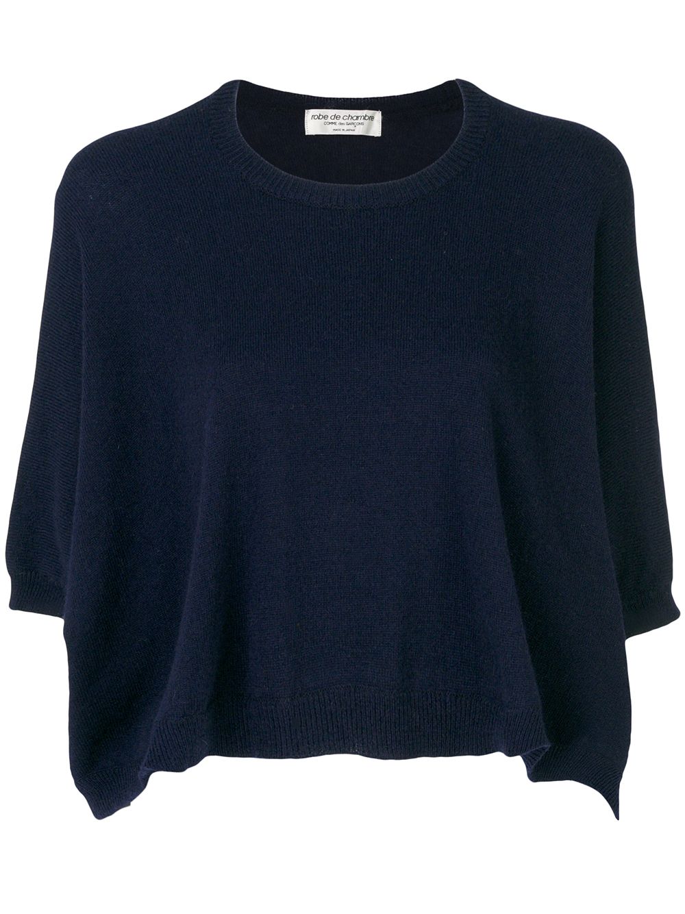 Cropped knitted jumper - Blue