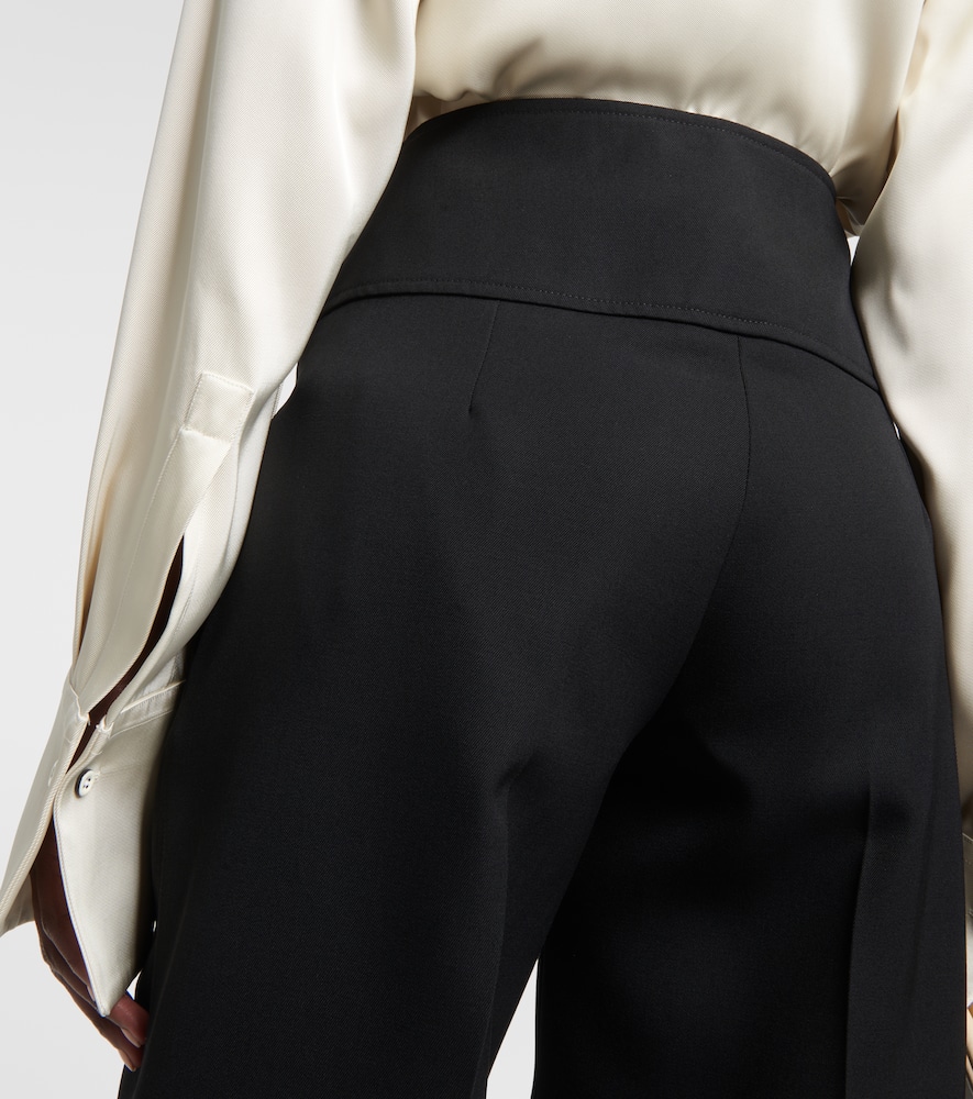 High-rise wool wide-leg pants