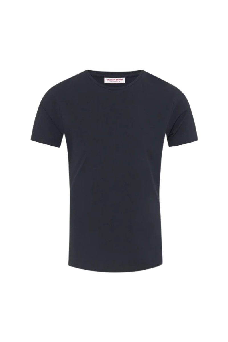 Cotton Silk Blend T-Shirt — Navy