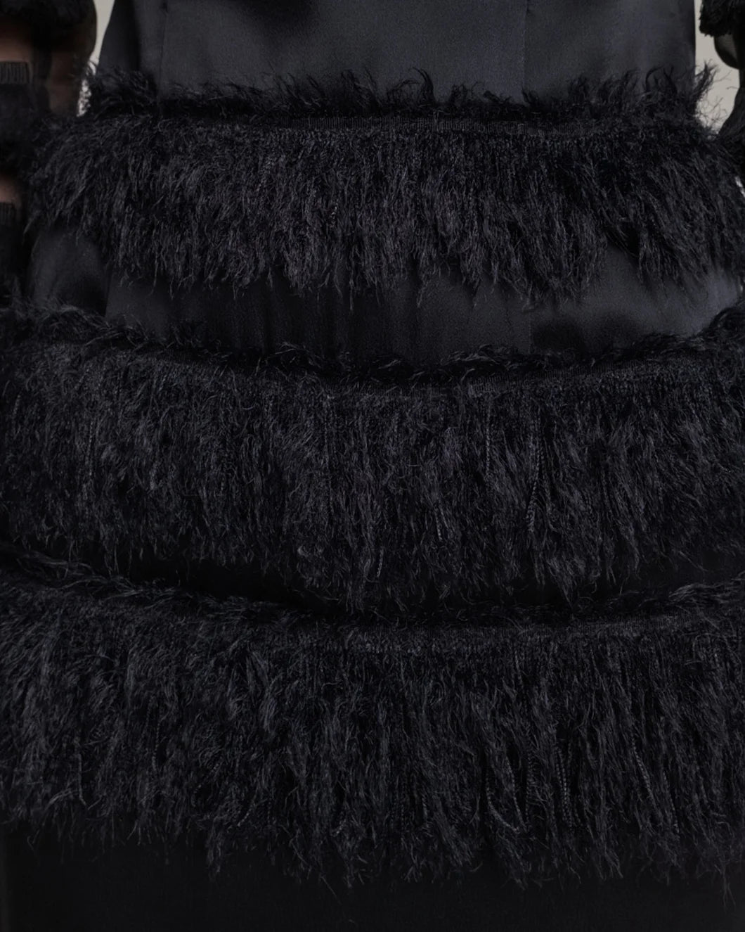 Combined Fringe Satin Dress