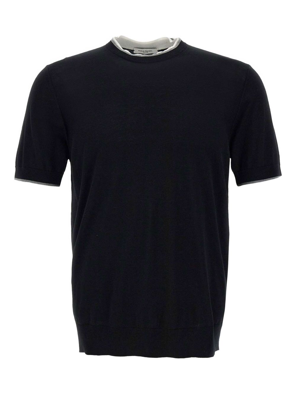 Fine-knit T-shirt - Black