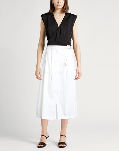 Woman Pants White Size 6 Cotton, Elastane