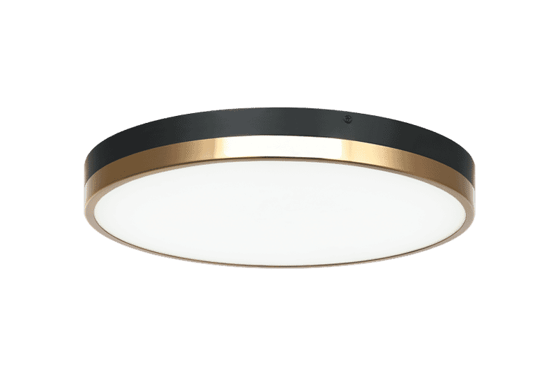 Black & Aged Gold Brass LED Flush Mount from the Tone Collection
