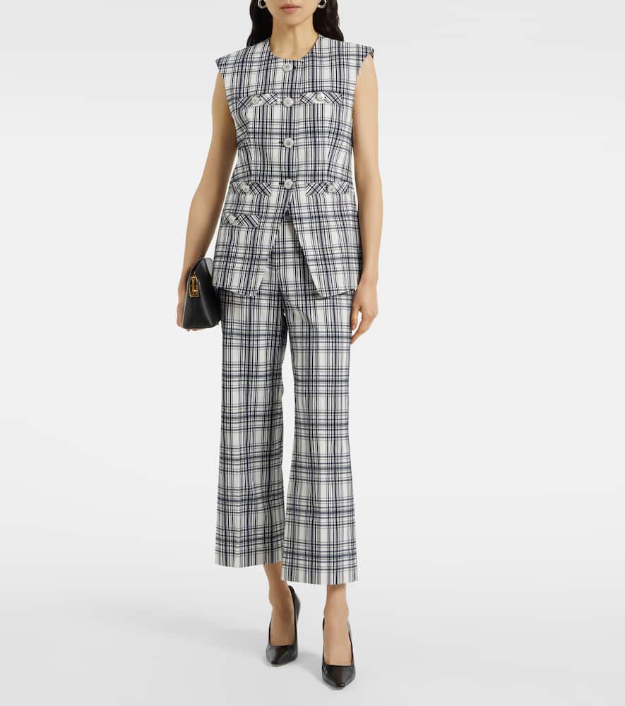 Tamara plaid cotton-blend vest