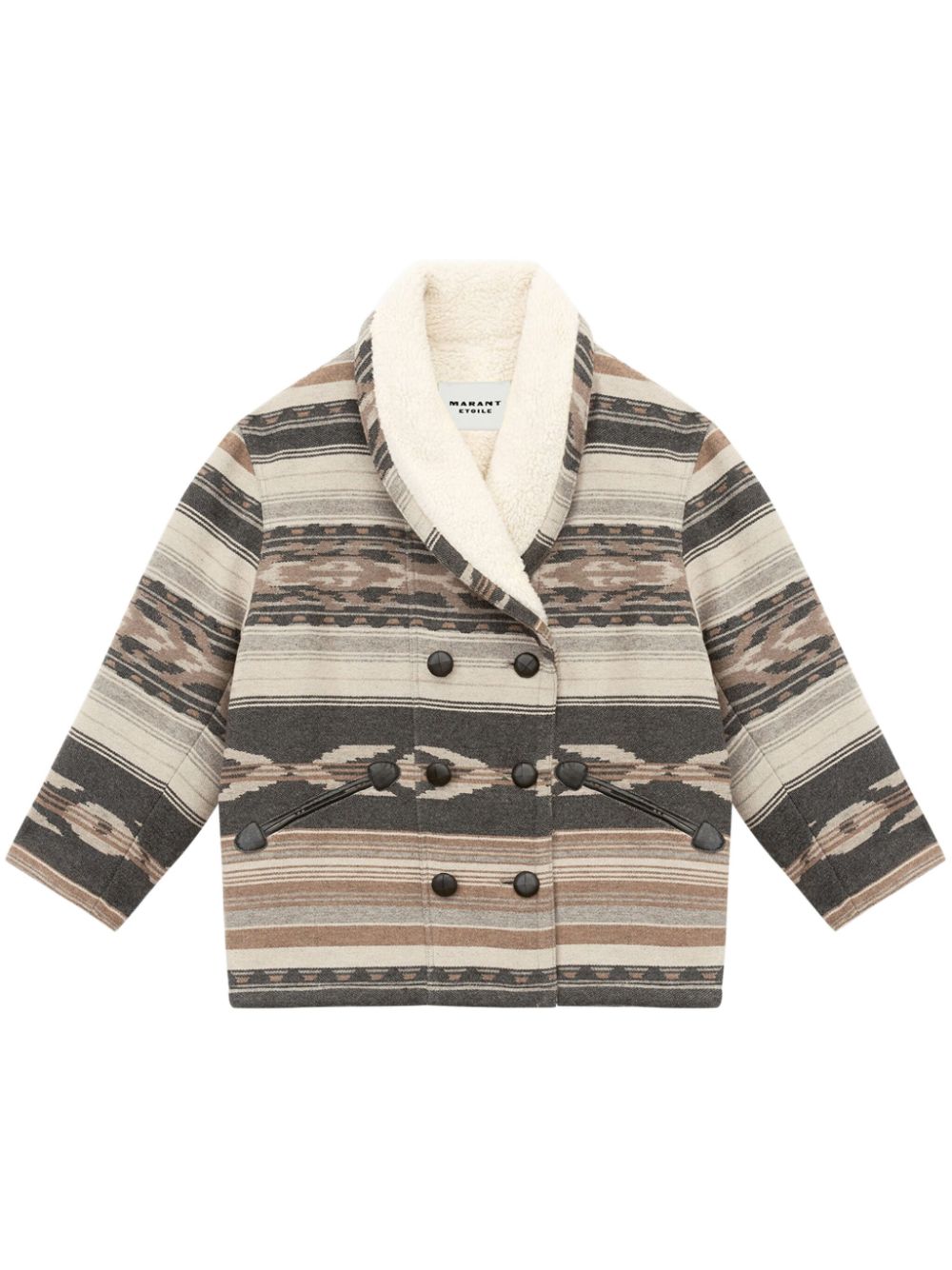 Dorcas double-breasted coat - Neutrals