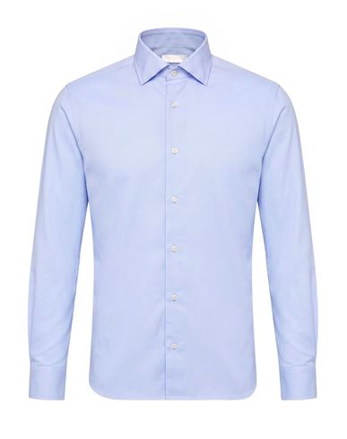 Man Shirt Light blue Size L Cotton