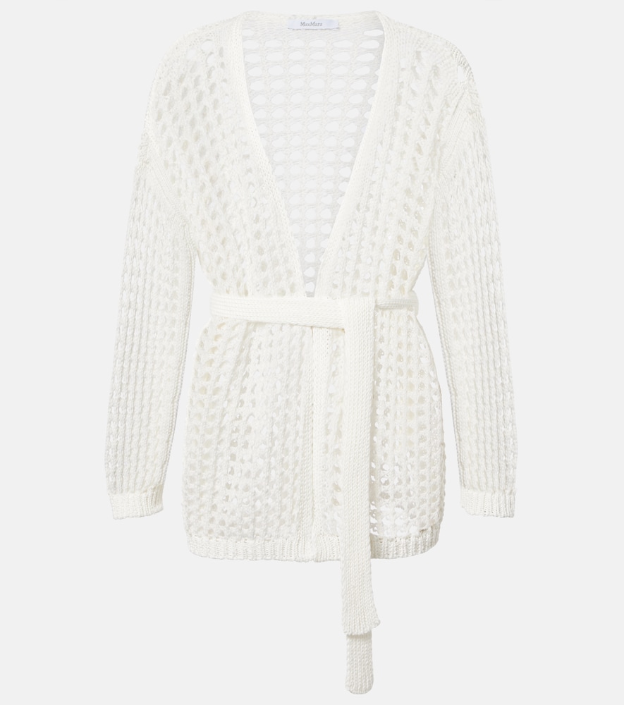 Gelo open-knit cotton wrap cardigan