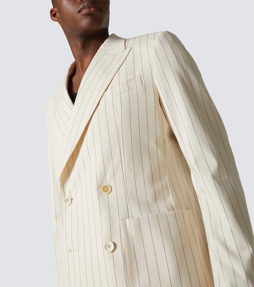 Striped cotton-blend blazer