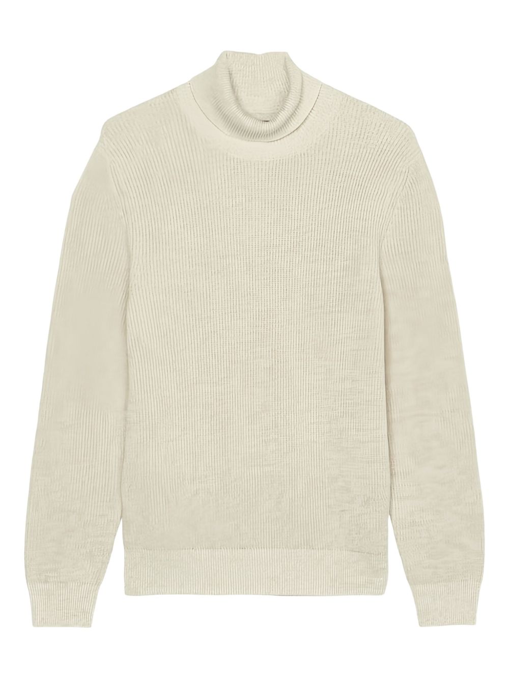 Roll-neck ribbed sweater - Neutrals