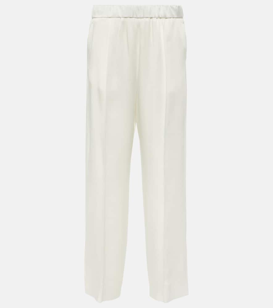 Satin straight pants