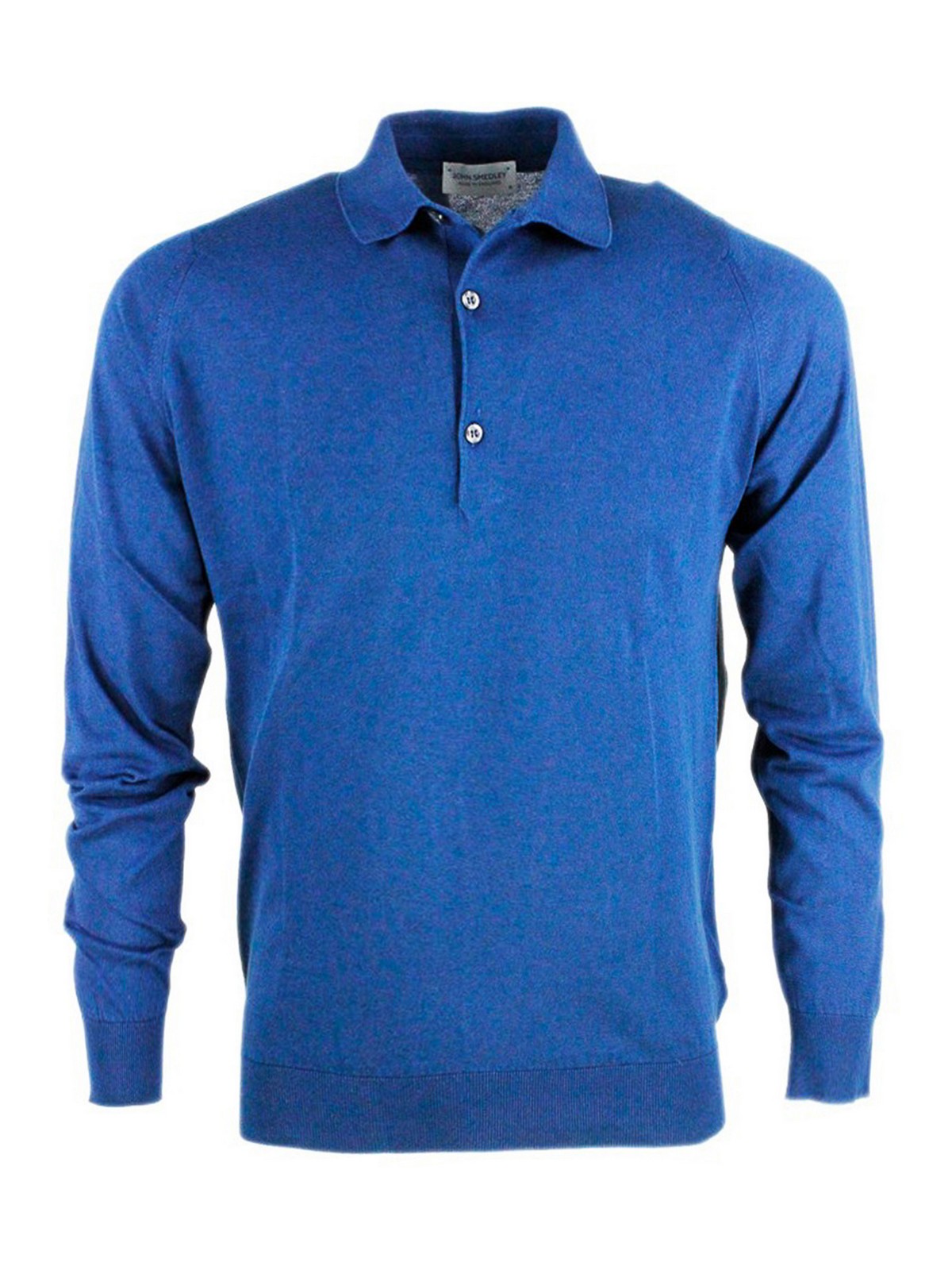 Long-sleeved Polo Shirt In Cotton Thread With 3-button Closure