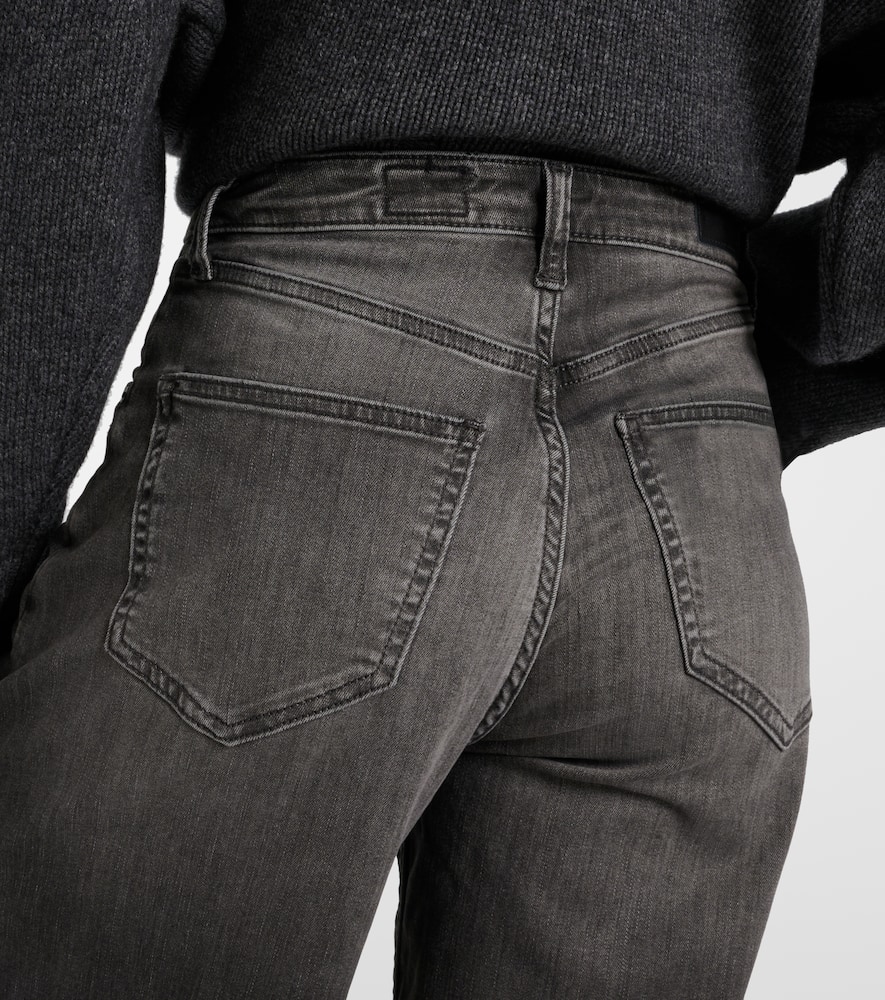 Mid-rise wide-leg jeans
