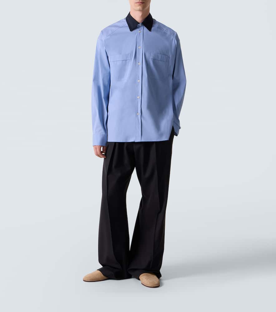 Cotton-blend poplin shirt