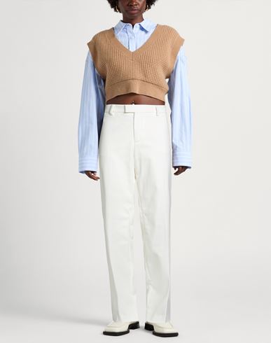 Woman Pants Off white Size 0 Cotton, Elastane