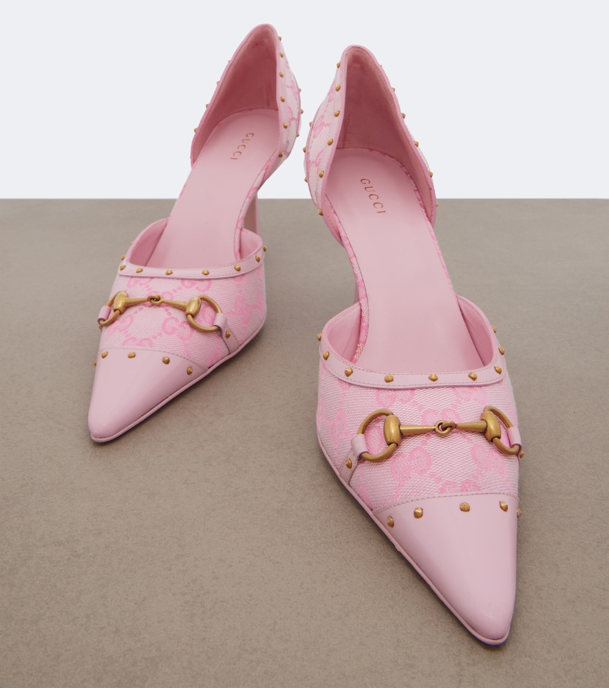 Savoy Horsebit GG canvas pumps