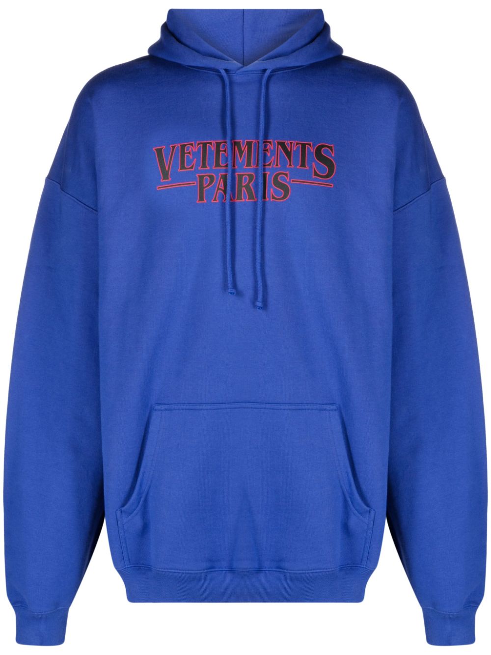 Logo-print cotton hoodie - Blue