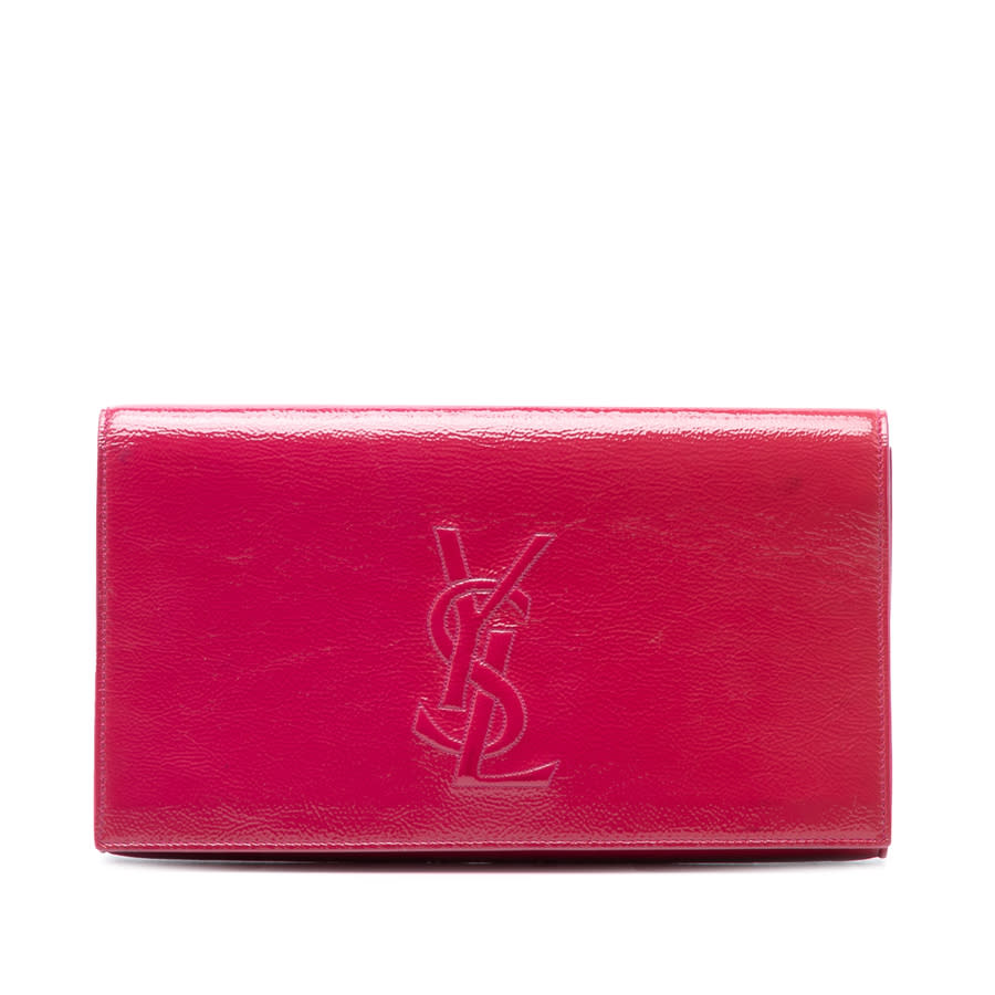 Pre-owned Large Textured Patent Belle De Jour Clutch 311223A.203419