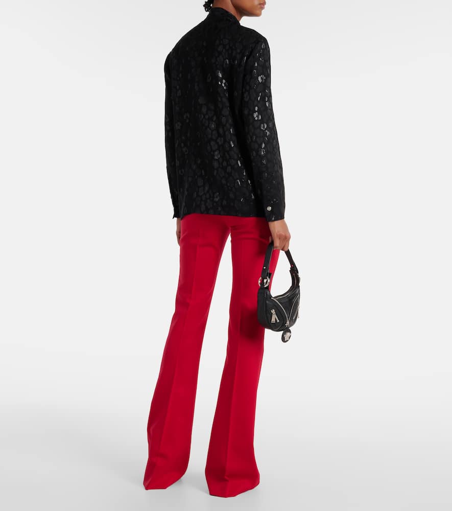 Jacquard satin blouse