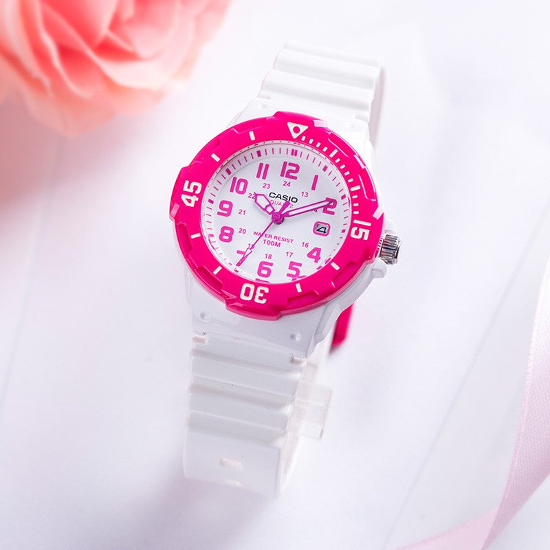 Waterproof Pink/White Analog