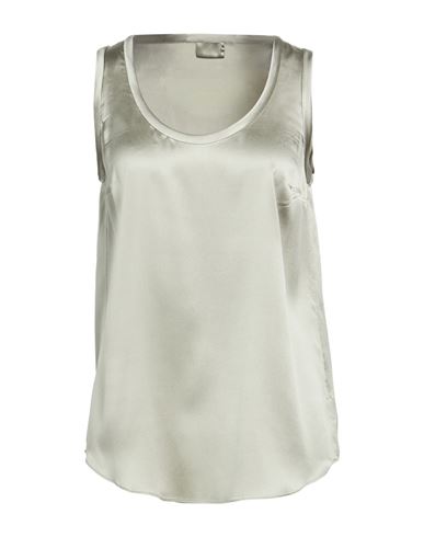 Woman Top Sage green Size M Silk, Elastane
