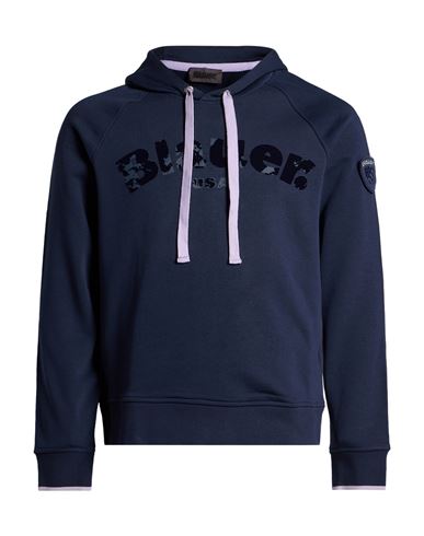 Man Sweatshirt Navy Size M Cotton, Polyester