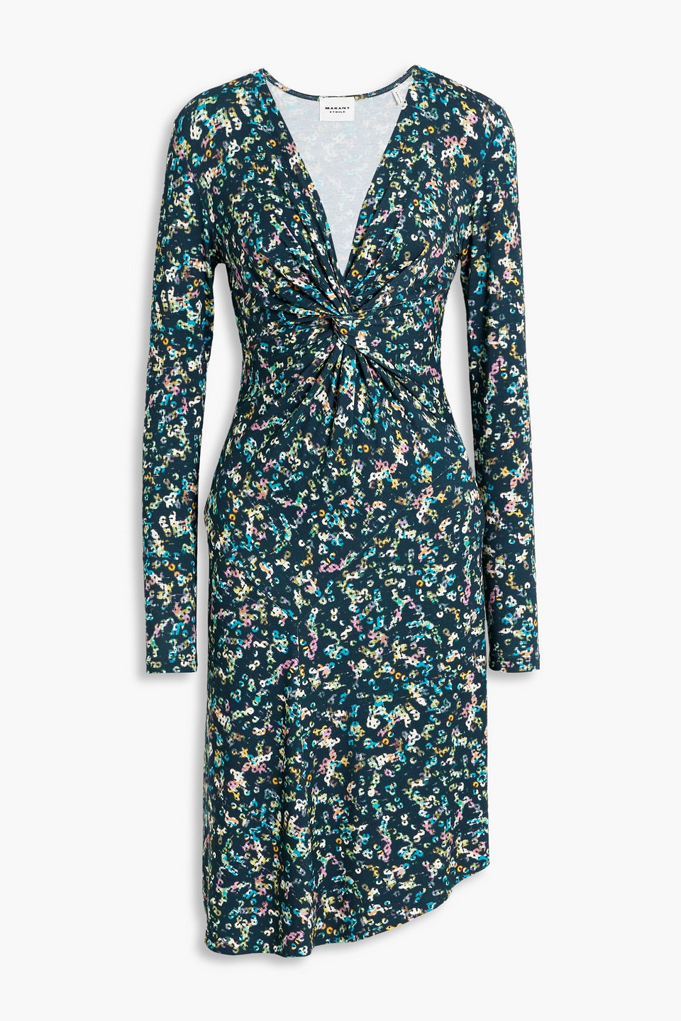 Jadiya asymmetric printed stretch-jersey dress - Blue - FR 42