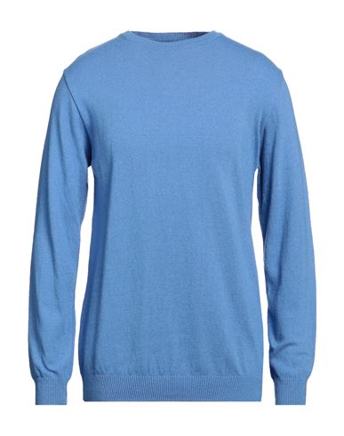 Man Sweater Azure Size L Viscose, Wool, Polyamide, Cashmere