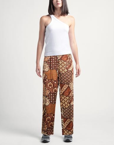 Woman Pants Brown Size 4 Cupro, Linen, Modal