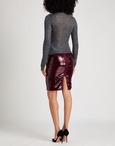 Woman Mini skirt Burgundy Size 10 Polyester, Elastane